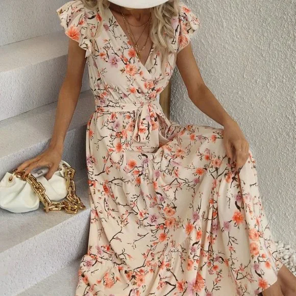 Multicolor boho floral  Womens Dress - Picture 4 of 5